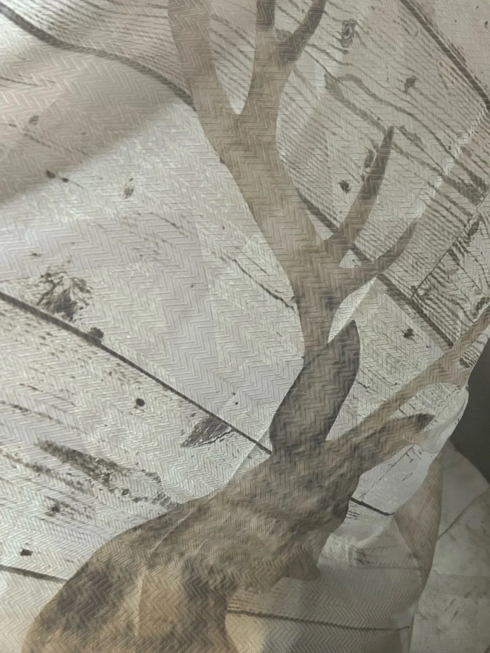 Rustic Shower Curtain Brown/Cream Standard Size